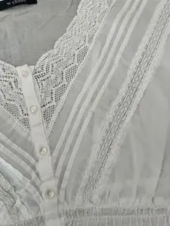 w closet 半袖レースシャツ ホワイト