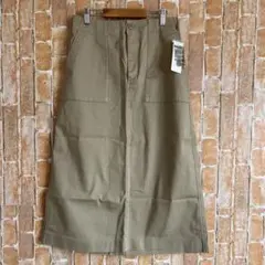 新品タグ付き UNIQLO ユニクロ ベイカースカート カーキ サイズL