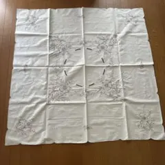 B*♡様 花柄刺繍 大判テーブルクロス ホワイト