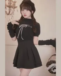 ミシェルマカロン 美脚スカート ブラック L