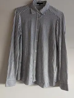 iCB 白と黒のストライプ長袖シャツ カットソー生地　美品