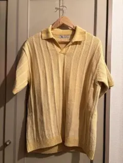 ZARA ニットポロシャツ イエロー Mサイズのサムネイル