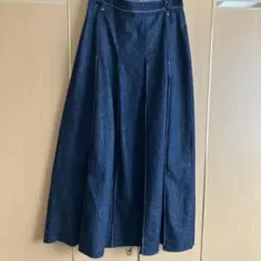 美品SOMETHING ダークデニム プリーツスカート Sサイズ
