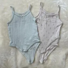 【ベビー肌着２点セット】女の子　70cm tete a tete キャミソール