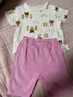 ベビーパジャマ 半袖 80 クマ柄　ユニクロ