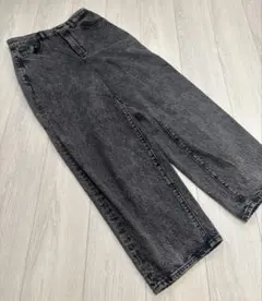 GU ブラック ワイドパンツ 綿100%