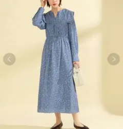 レイビームス♡ ビッグ カラー プリント ワンピース