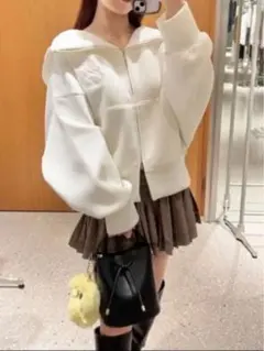 【新品未使用】SNIDEL♡ボリュームパーカー ホワイト