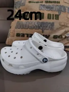 Crocs クロックス レディース 厚底サンダル バヤバンド ホワイト 24cm