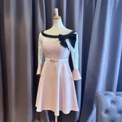 J﻿20244 新品 JEWELS キャバドレス S ピンク フレア リボン