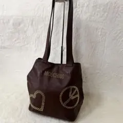 ⭐︎柔らかい本革⭐︎MOSCHINO ショルダーバッグ スタッズ ハート ピースのサムネイル