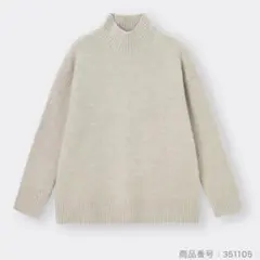 【新品未使用】GU ベージュ パフィータッチ ハイネックセーター M