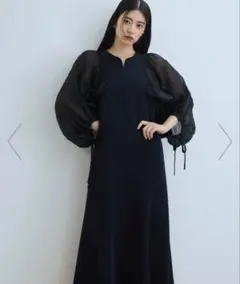 ADAM ET ROPÉ FEMME シアースリーブコンビドレス