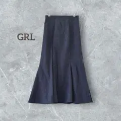 グレイル ハイウエストマーメイド ツイルスカート ロング ストレッチ 黒 S