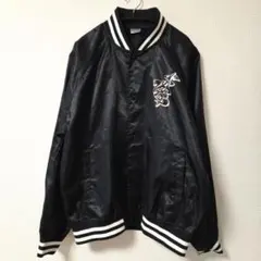 おしゃれロゴ✨Print Star ブラックナイロンジャケット L