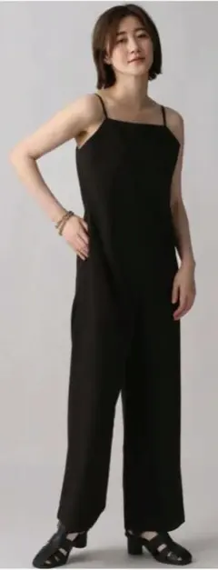 ブラックキャミサロペット フォーマル オールインワン ブラック 黒