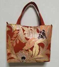 B658【帯リメイク】トートバッグ(小)　裏地、Dカン付き