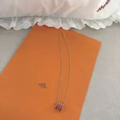 h*0様 HERMES ポップH ネックレス ピンクオレンジ - メルカリ