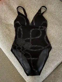 エルメス　水着　ワンピース　ベージュ　ゴールド　金具　ブルー　グレナン エルメス 水着 ワンピース ベージュ ゴールド 金具 ブルー