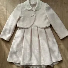 一回使用　プライベートレーベル　フォーマルワンピース　スーツ女の子120 ピンク