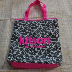 【ジャンク品】kitson スパンコール トートバッグ ヒョウ柄 ピンク色のサムネイル
