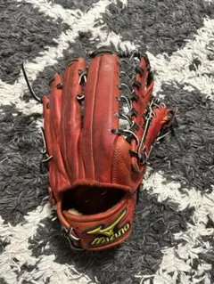美品 ミズノ 野球 グローブ 赤 major style 爽香守 型付けバンド