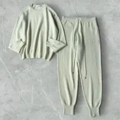 極美品✨定価10万　22年　エブール　ハイゲージカシミア　ニット　パンツ　ミント
