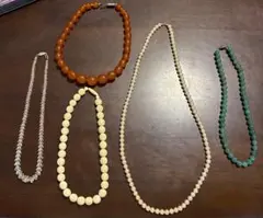ヴィンテージアクセサリー ネックレス5点 まとめ売り レトロ 昭和