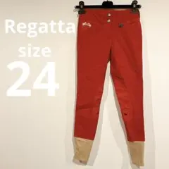 乗馬用 キュロット 赤 ニーパッチ 刺繍デザイン [サイズ24]