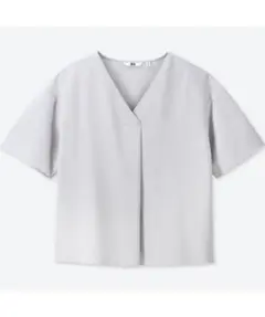 UNIQLO ユニクロ レディース ドレープ Vネック ブラウス 半袖 S