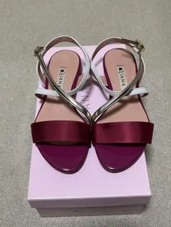 DIANA ストラップサンダル 21.5cm ワインレッド
