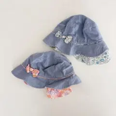 キッズ 女の子 花柄 帽子 ２点セット ★ 52センチ・50センチ ★