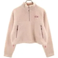 NIKEナイキ 長袖 ハーフジップ ボアトレーナー ピンクショート丈プルオーバー