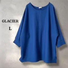 グラシア L ブルー 五分袖 カットソー 体型カバー きれいめ 春夏 カジュアル