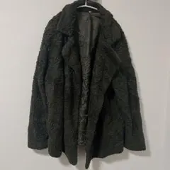 ダークグリーン ボアコート オーバーサイズ