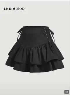 SHEIN ブラックフリルミニスカート