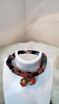 和柄 猫用首輪 鈴付き マルチカラー 未使用