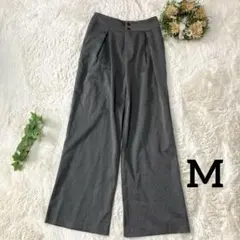 ハイウエストタックワイドパンツ グレー M