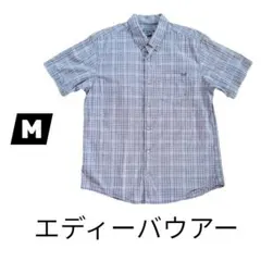 清涼☆Eddie Bauer チェック柄 ボタンダウン半袖シャツ M夏アウトドアのサムネイル