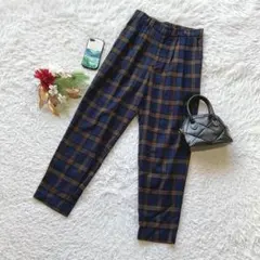 ローリーズファーム カジュアルパンツ チェック ウエストゴム L レーヨン