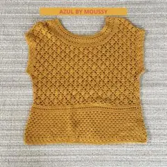 AZUL BY MOUSSY マスタード 半袖トップス　サマーニット