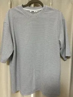 ユニクロU エアリズムコットンオーバーサイズボーダーTシャツ L