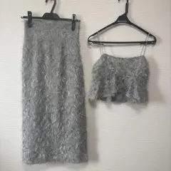 snidel フェザージャガード　ビスチェ、タイトスカート　セット