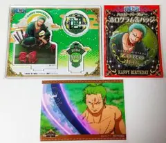 ゾロ バースデー缶バッジ アクリルスタンド 特典 麦わらストア ワンピース