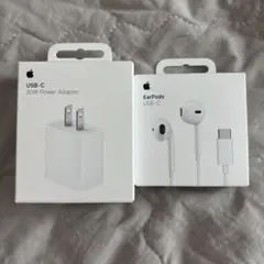 USB-C 20Wパワーアダプタ & USB-C EarPods セット