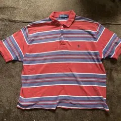 【90s】ポロラルフローレン ボーダー ポロシャツ カットオフ マカオ製 L