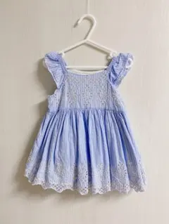 ベビーギャップ　ワンピース　水色ストライプ