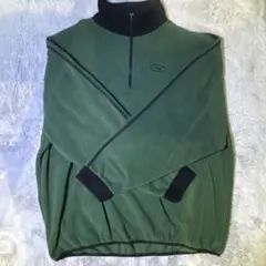 グリーン ハーフジップ トレーナー