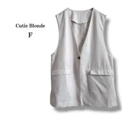 【Cutie Blonde】ノーカラーVネックジレ　きれいめカジュアル　オフィスのサムネイル