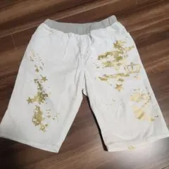 BABYDOLL ホワイト ハーフパンツ 金色の星と王冠 140cm